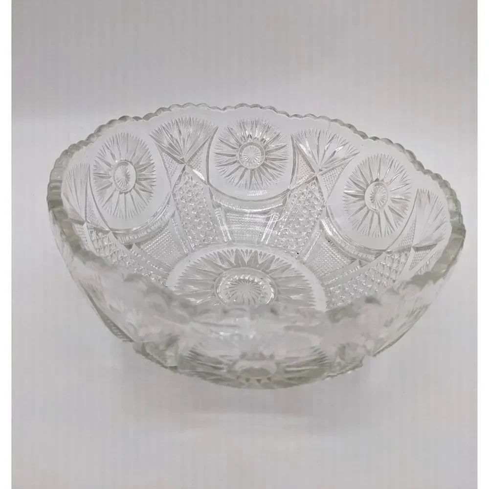 US Glass Spinning star serving bowl  clear 8 1/4 in ‎ Holiday